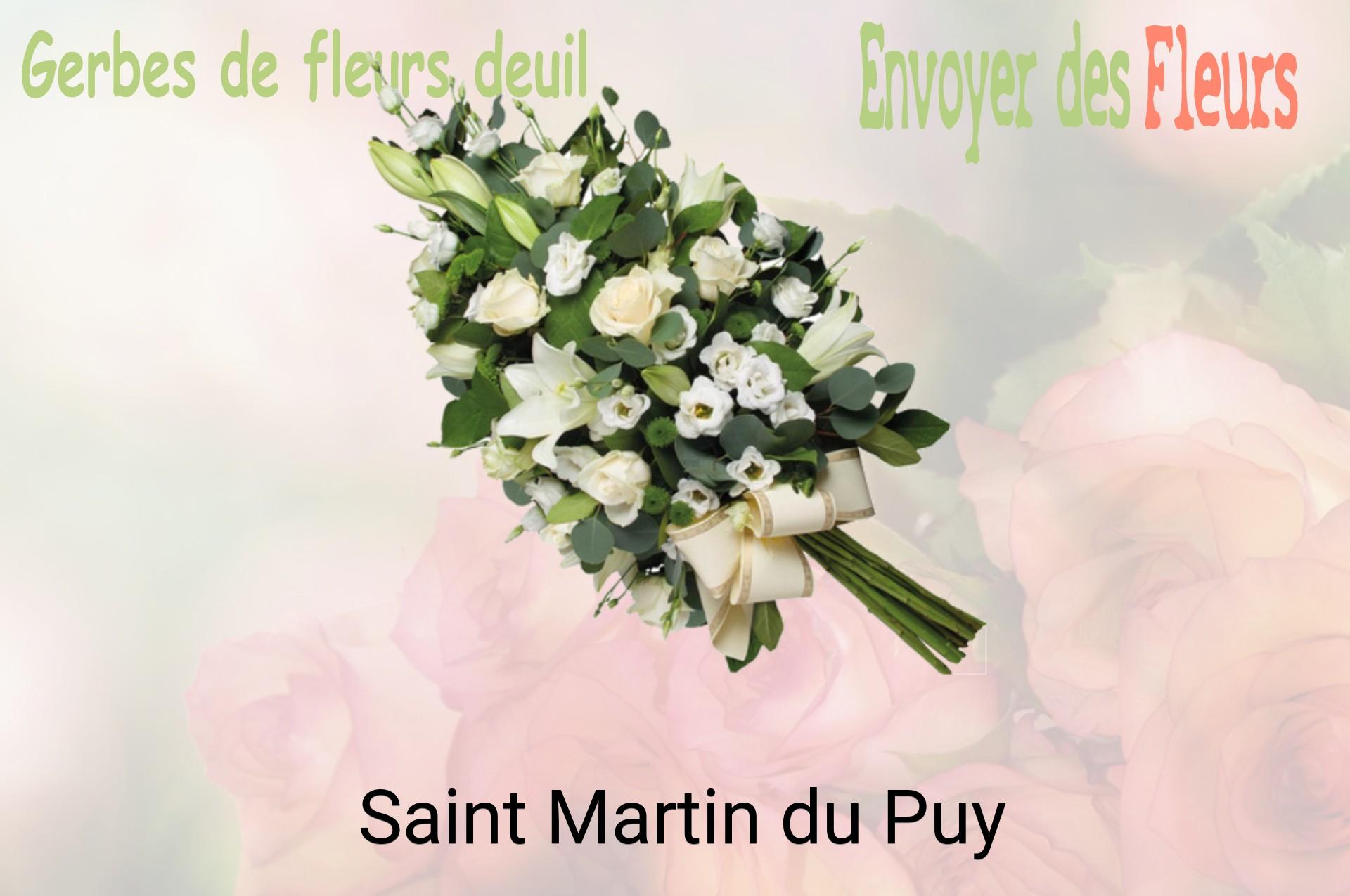 Gerbe de fleurs de deuil livrée à Saint-Martin-du-Puy